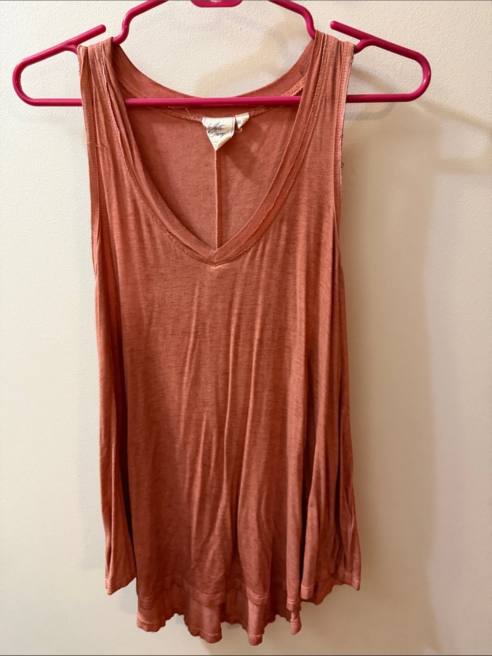White Crow Rust-Orange V-Neck Swing Tank